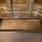 Antieke Hollandse Wortelnoten Buik Secretaire / Klepbureau thumbnail 3