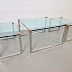 3 X Regency Peter Ghyczy Salontafel Bijzettafel T53 Messing thumbnail 8