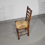 Set Of 4 Oak, Rustic, Farmhouse, Ladderback Dining Chairs With Rush Seats 1960s thumbnail 21