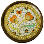 Art Nouveau Sierbord Plateel Gouda Jaren 20 thumbnail 2