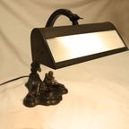 Antieke Art-Deco Bureaulamp Met Pierrot/Harlequin, Jaren '20 thumbnail 2