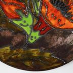 Vintage Keramieken Bord Wandbord Bloemen thumbnail 5