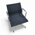 Ea 107 / 108 Alu- S / Eames / Vitra Office Chair / Black Hupsak Fabric / Chrome Frame thumbnail 4