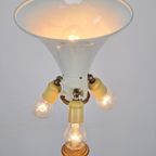Regency Groen Leer Vloerlamp Goud Lamp Vintage Neoclassic thumbnail 11