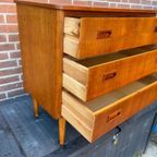 Vintage Teakhouten 3-ladenkastje thumbnail 9