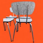 Set 4 Vintage Design Stapelbare Stoelen, Formica, Chroom thumbnail 5