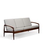 Grijze Geherstoffeerde Teak Paper Knife Sofa By Kai Kristiansen Voor Magnus Olesen, 1960S thumbnail 5