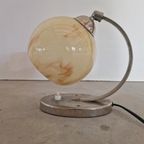 Art Deco Bauhaus Tafellamp Gemarmerd Glas thumbnail 4