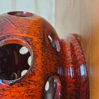 Vintage Keramieken Fat Lava Tafellamp (70s) Scheurich West Germany Lamp (jaren 70) Patroon Kap thumbnail 10