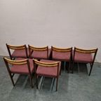 6 Vintage Stoelen Topvorm 6 Eetkamerstoelen Jaren 60 Wengé thumbnail 16