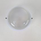 Vintage Simes Buitenlamp Wandlamp Metaal Glas ’80 Italy Wit thumbnail 8