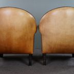 Set Van Twee Prachtige Bart Van Bekhoven Schapenleren Design Armchairs/ Fauteuils thumbnail 4