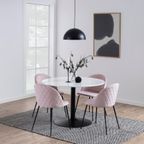 Carrara Eetkamertafel - Ø110 Cm - Marmer - Zwarte Poot thumbnail 7