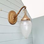 Art Deco Wandkandelaar In Brons, Gesatineerd Kristal,1910-20 thumbnail 10
