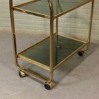 Vintage Italiaans Bar Cart Trolley, Goud thumbnail 2