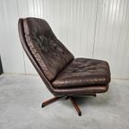 Vintage Draaifauteuil Leer Deens Madsen & Schübel thumbnail 10