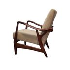 Massive Teak Organic Shaped Lounge Chair By Topform, 1950S. Two Pieces Available. thumbnail 2