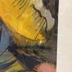 Vintage Origineel Aquarel Schilderij, Ingelijst thumbnail 8