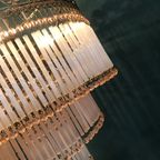 Italiaanse Opaliserende Hollywood Vintage Regency Hanglamp Met Opaal Roze Kralen thumbnail 5