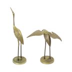 Vintage Koppel Messing Kraanvogels Hollywood Regency Design 31cm thumbnail 5