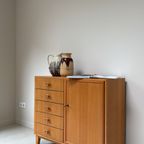 Vintage Houten Kast Met 5 Lades En 1 Deurtje thumbnail 3