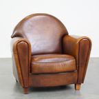 Comfortabele, Strak Afgewerkte, Gezellige Grote Schapenleren Design Armchair thumbnail 2
