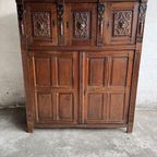 Antique Carved Wood Cabinet thumbnail 4