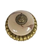 Vintage - Hanglamp - Plafonniere- Verguld - Art Deco - Gesatineerd Glas - 1970'S thumbnail 3