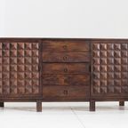 Brutalist Spanish Carved Sideboard Credenza thumbnail 7