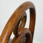 Set Van 4 Hoge Bentwood Vintage Webbing Thonet Stoelen Model “Long John/ Lange Jan” thumbnail 13