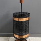 Metal And Teak Umbrella Stand 1960S thumbnail 3