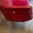 Rood Lederen Relexfauteuil thumbnail 6