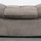 Grijze Vintage Lederen Design Element/ Fauteuil Uit De Jaren ’70 + Hocker thumbnail 16