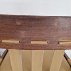 Set Van 6 Brutalist Eetkamerstoelen Wenge Vintage Design thumbnail 4