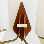 Mid-Century Deens Design Dubbele Wandlamp Teak 1960’S thumbnail 6