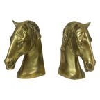 Vintage Koppel Messing Boekensteunen Paardenkop Beelden thumbnail 7