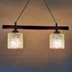 Midcentury Hanglamp Teak En Kristal thumbnail 12