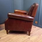Schapenleren Vintage Clubfauteuil In Art Deco Stijl thumbnail 4