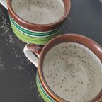 Vintage Soepkommen Groen Beige Bruin 2X thumbnail 4