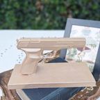 Decoratieve Gun, Goudkleurig Wapen, Pistool Op Houder thumbnail 2