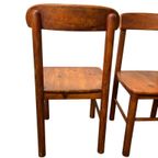 Set Van 6 Vintage Houten Zweede Stoelen In Pinewood thumbnail 5