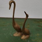 Vintage Messing Beeld Zwanen Of Ganzen, Rosenthal Netter thumbnail 3