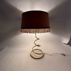 Mid-Century Brass Spiral Table Lamp , 1950’S thumbnail 6