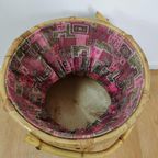 Vintage Wasmand, Opbergmand Prullenbak Van Bamboe thumbnail 3