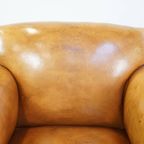 Luxe, Gerestaureerde Antieke Art Deco Schapenleren Fauteuil Met Een Correct Zitcomfort thumbnail 12