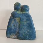 Blauw Sculptuur Beeld "de Knuffel" thumbnail 4