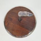 Vintage Verzilverd Wildzwijn Serveerschaal Dienblad Hout ’70 thumbnail 6