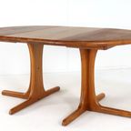 Ronde Massief Teak Deense 1x Verlengbare Eettafel 'kalundborg' Vintage thumbnail 4