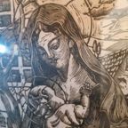 Linoleum Snede Wh Maria En Jezus thumbnail 3