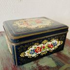 Brocante Blikje Bloemenprint Blauw thumbnail 3